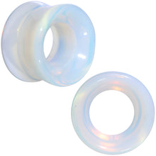 Load image into Gallery viewer, Translucent White Glass Tunnel Plug Set 2G to 1 Inch
