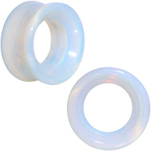 Load image into Gallery viewer, Translucent White Glass Tunnel Plug Set 2G to 1 Inch
