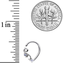 Load image into Gallery viewer, 16G 5/16 Clear CZ Gem Half Heart Right Ear Closure Ring
