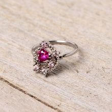 Load image into Gallery viewer, 20G 5/16 Clear Pink Gem Crescent Moon Star Nose Hoop
