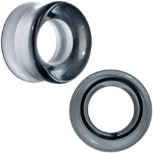 将图片加载到图库查看器，Translucent Black Glass Tunnel Plug Set 2G to 1 Inch
