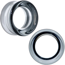 将图片加载到图库查看器，Translucent Black Glass Tunnel Plug Set 2G to 1 Inch
