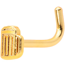 Load image into Gallery viewer, 18G 5/16 Gold Tone Happy Hour Beer Mug L Shaped Nose Ring
