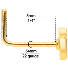 Load image into Gallery viewer, 22G 5/16 Gold Tone Happy Hour Beer Mug L Shaped Nose Ring
