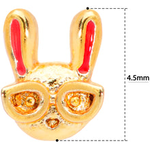 将图片加载到图库查看器，18G 5/16 Pink Gold Tone Nerdy Easter Bunny L Shaped Nose Ring
