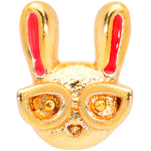 Load image into Gallery viewer, 22G 5/16 Pink Gold Tone Nerdy Easter Bunny L Shaped Nose Ring
