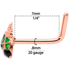 Load image into Gallery viewer, 20G 5/16 Rose Gold Tone Pot O Gold L Shaped Nose Ring
