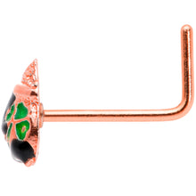 Load image into Gallery viewer, 22G 5/16 Rose Gold Tone Pot O Gold L Shaped Nose Ring
