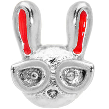 Load image into Gallery viewer, 18G 5/16 Pink Ears Nerdy Easter Bunny L Shaped Nose Ring
