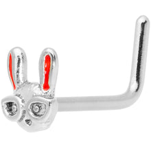 将图片加载到图库查看器，20G 5/16 Pink Ears Nerdy Easter Bunny L Shaped Nose Ring
