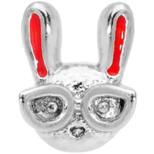 Load image into Gallery viewer, 22G 5/16 Pink Ears Nerdy Easter Bunny L Shaped Nose Ring
