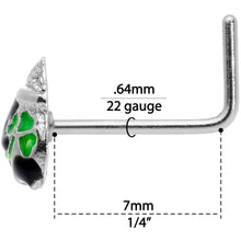 Load image into Gallery viewer, 22G 5/16 St Patricks Day Pot O Gold L Shaped Nose Ring
