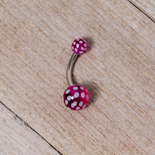 将图片加载到图库查看器，Purple White Polka Dot UV Reactive Acrylic Ball Belly Ring
