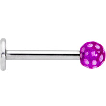 Load image into Gallery viewer, 16G 1/4 Purple Polka Dot UV Reactive Acrylic Ball Labret Tragus

