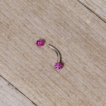 将图片加载到图库查看器，16G 5/16 Purple Polka Dot UV Reactive Acrylic Ball Curved Barbell
