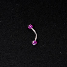 将图片加载到图库查看器，16G 5/16 Purple Polka Dot UV Reactive Acrylic Ball Curved Barbell
