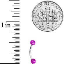 将图片加载到图库查看器，16G 5/16 Purple Polka Dot UV Reactive Acrylic Ball Curved Barbell
