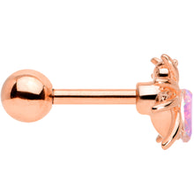 将图片加载到图库查看器，16G 1/4 Aurora Gem Rose Gold Tone Heart Spider Cartilage Tragus
