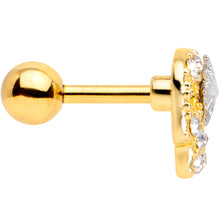 Load image into Gallery viewer, 16G 1/4 Clear Gem Gold Tone Star Skull Cartilage Tragus Earring
