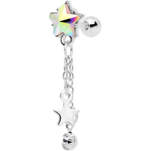 将图片加载到图库查看器，16G 1/4 Aurora Clear Gem Star Dangle Cartilage
