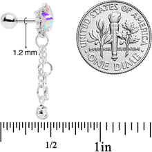 将图片加载到图库查看器，16G 1/4 Aurora Clear Gem Star Dangle Cartilage

