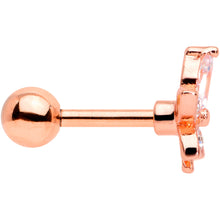 Load image into Gallery viewer, 16G 1/4 Clear Gem Rose Gold Tone Lovely Flower Cartilage Tragus
