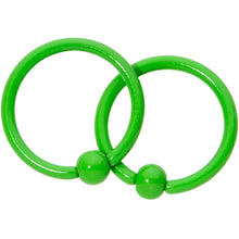 将图片加载到图库查看器，16G 3/8 Green Glow in the Dark BCR Captive Ring Set
