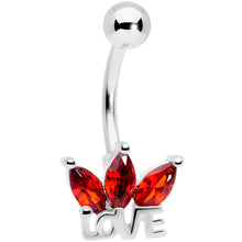 Load image into Gallery viewer, Red Gem Crown of Love Belly Ring
