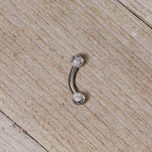Load image into Gallery viewer, 14G 5/16 Clear Speckled Acrylic End Curved Eyebrow Ring
