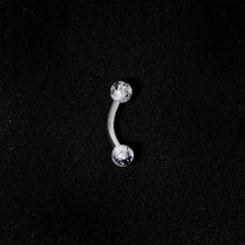 Load image into Gallery viewer, 14G 5/16 Clear Speckled Acrylic End Curved Eyebrow Ring
