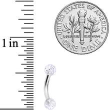 Load image into Gallery viewer, 14G 5/16 Clear Speckled Acrylic End Curved Eyebrow Ring
