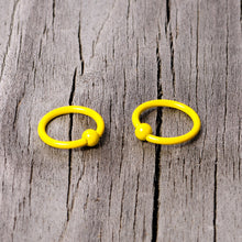 Load image into Gallery viewer, 16G 3/8 Yellow Glow in the Dark BCR Captive Ring Set of 2

