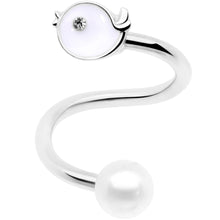 Load image into Gallery viewer, 14G 1/2 Clear Gem Bird Spiral Twister Belly Ring
