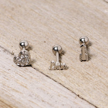 将图片加载到图库查看器，16G 1/4 Clear Gem Valentine Cartilage Tragus Set
