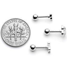 将图片加载到图库查看器，16G 1/4 Clear Gem Valentine Cartilage Tragus Set
