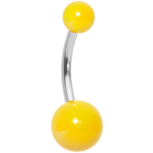 Load image into Gallery viewer, Sandblasted and Yellow UV Glow Sunflower Belly Ring Set of 3
