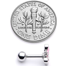 Load image into Gallery viewer, 16G 1/4 Clear Gem Pink Butterfly Cartilage Tragus Earring
