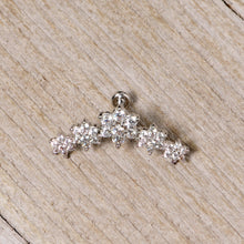 Load image into Gallery viewer, 16G 1/4 Clear CZ Gem Floral Internally Threaded Labret
