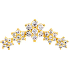Load image into Gallery viewer, 16G 5/16 Clear CZ Gem Gold Tone Floral Internal Thread Labret
