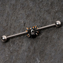 Load image into Gallery viewer, 14G Tarantula Spider Halloween Industrial Barbell 38mm

