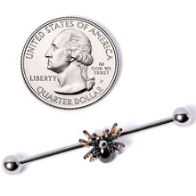 Load image into Gallery viewer, 14G Tarantula Spider Halloween Industrial Barbell 38mm
