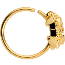 Load image into Gallery viewer, 20G 5/16 Pink Gem Gold Tone Tulip Flower Nose Hoop
