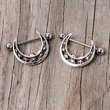 将图片加载到图库查看器，14G 7/8 Starry Crescent Moon Nipple Shield Set
