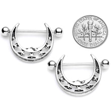 将图片加载到图库查看器，14G 7/8 Starry Crescent Moon Nipple Shield Set
