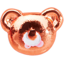 将图片加载到图库查看器，18G 5/16 Rose Gold Tone Tiny Teddy Bear L Shaped Nose Ring
