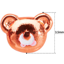 将图片加载到图库查看器，20G 5/16 Rose Gold Tone Tiny Teddy Bear L Shaped Nose Ring

