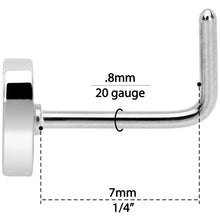Load image into Gallery viewer, 20G 5/16 Black Grey Purple Asexual Pride Heart L Shaped Nose Ring
