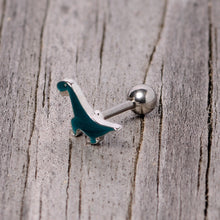 Load image into Gallery viewer, 16G 1/4 Darling Green Dinosaur Cartilage Tragus Earring
