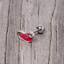 Load image into Gallery viewer, 16G 1/4 Pink High Top Sneaker Cartilage Tragus Earring
