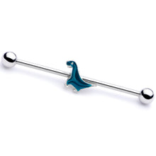 Load image into Gallery viewer, 14G Darling Green Dinosaur Industrial Barbell 38mm
